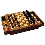 Deluxe Wooden Chess and Draughts Set