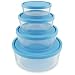Bormioli Rocco 388480SB4021990 Frigoverre Round Glass Food-Storage Containers with Frosted Lids, Set of 4