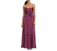 Chiffon Sheath Belted Sleeveless Sweetheart  Dress