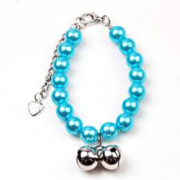 PuppyDog Single Color Pearl Necklace With Bell For Pet, Color Random, Three Sizes Available, Pet Supplies, Christmas Gift, Price/Piece -S