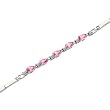 14K White Gold Pink Sapphire and Diamond Bracelet