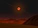 Wallmonkeys Peel and Stick Wall Decals - A View across a Hypothetical Primitive Alien Planet towards a Brown Dwarf in the Sky. - 24"W x 18"H Removable Graphic