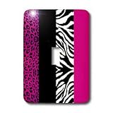 Janna Salak Designs Prints and Patterns - Pink Black and White Animal Print - Leopard and Zebra - Light Switch Covers - single toggle switch
