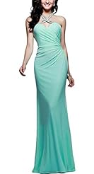 Belted Beaded Chiffon Cocktail High-Neck Bridesmaid Dress/Party Dress 
