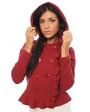 Triple 5 Soul - Triple 5 Soul The Ruffle Jacket in Wine,Light Jackets for Women (555 Soul)
