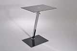 Black Glass Side/End/Laptop/Coffee Table-Alpha Black Glass Adjustable Laptop Table Black Glass Side/End/Laptop/Coffee Table-Alpha Black Glass Adjustable Laptop Table