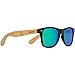 Woodies Electric Green Mirrored Polarized Classic Bamboo Wood Sunglasses | Real Wooden Frame | 100% UVA/UVB Ray Protection