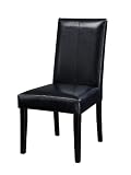 Black Bonded Leather Parsons Chair 18 Seat Height (Black Bonded Leather) (38.5H x 20W x 24D)