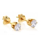 14K Yellow Gold 0.50 Carat Diamond Stud Earrings