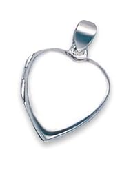 Heather Needham, Large Opening Plain Silver Heart Locket - 20mm
