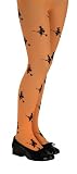 Girls Orange Glitter Witch Tights