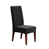 Sure Fit Stretch Pique Dining Room Chair Cover - Black (Short)