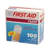 WHITE CROSS CLEAR PLASTIC BANDAGE STRIPS 1'' X 3'' 100/BOX