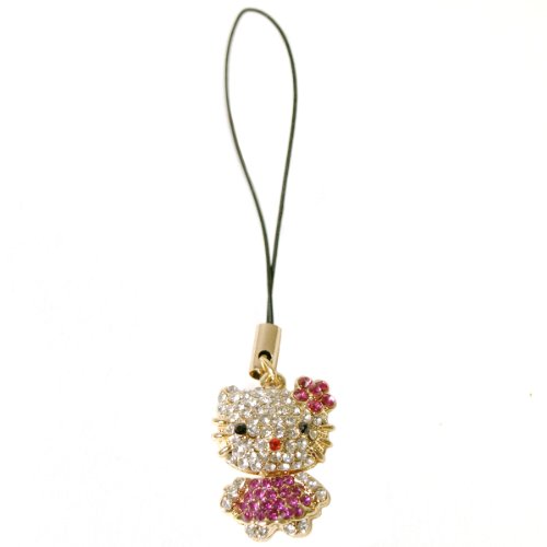 Full Body Crystal Hello Kitty Phone Charm  Purple Picture