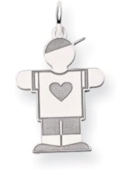 14k White Gold Kid Charm