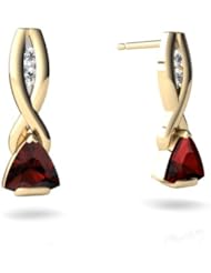 Genuine Garnet 14kt Yellow Gold Earrings