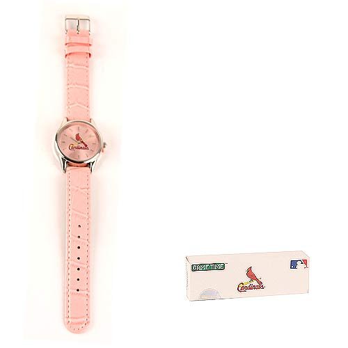 MLB St. Louis Cardinals Game Time Player Series Pink Strap Ladies Watch