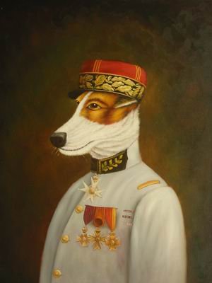 12X16 inch Animal Puppy Canvas Art Prince Dog In White Suit