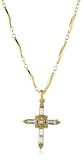 The Vatican Library Collection Crystal Cross Gold-Tone Necklace