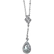 14K White Gold Sky Blue Topaz and Diamond Necklace