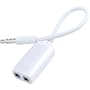 Daffodil TAA302 - Adaptador Divisor de Auriculares 3.5mm - Para Cables de Altavoces y Auriculares - En blanco para productos Apple como iPod/iPhone