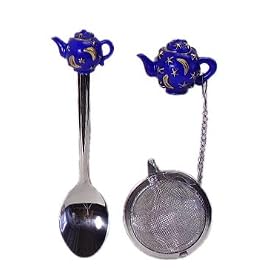 Tea infuser & spoon set in stainless steel