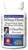 Natural Factors Rx Omega 3 Factors Pharmaceutical Grade EPA 400 mg/DHA 200 mg 60 Soft Gels