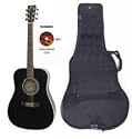 SX Mentor VT LH BK Left Handed Acoustic Electric Guitar Package w/ Instrucional DVD and Carry Bag Included