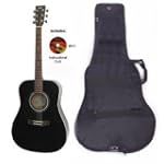 SX Mentor VT LH BK Left Handed Acoustic Electric Guitar Package w/ Instrucional DVD and Carry Bag Included