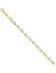 14k Yellow Gold 7in Fancy Link Bracelet. Metal Wt- 2.45g