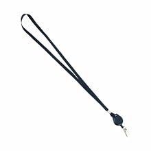 Advantus 36 Inch Lanyard with Retractable ID Reel and Badge Clip, Black, 12 Lanyards/Pack (75549)