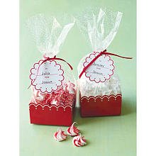 Red Scallop Treat Bags & Tags