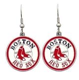 Boston Red Sox Dangle Earrings Sculpted Pewter