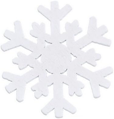 100pcs Mixed Christmas Snowflake Pattern Wood Flatback Embellishment Buttons Scrapbooking for Crafting No.wd847112
