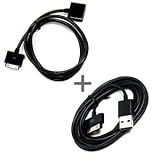Bluecell Black Color Extender Extension Dock Cable + 6Ft USB Charge/Sync Data Cable for Iphone 4 4S 3g/s Ipod + Bluecell Cable Tie