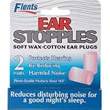 Flents Ear Stopples Soft Wax-Cotton Ear Plugs - 2 Pair