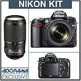 Nikon D90 Digital SLR Two Lens Kit with AF-S DX NIKKOR 18-105mm f/3.5-5.6G ED VR Lens & Nikon 70-300mm f/4.5 – 5.6G ED-IF AF-S VR Lens – Warranty