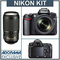 Nikon D90 Digital SLR Two Lens Kit with AF-S DX NIKKOR 18-105mm f/3.5-5.6G ED VR Lens & Nikon 70-300mm f/4.5 - 5.6G ED-IF AF-S VR Lens - Warranty