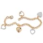 Diamond Acc. 18K over sterling silver Heart Bracelet