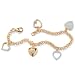 Diamond Acc. 18k gold over Sterling Silver Heart Charm Bracelet 7 1/4