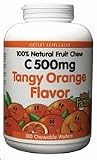 C 500mg Natural Fruit Chews-Tangy Orange - 180 - Chewable
