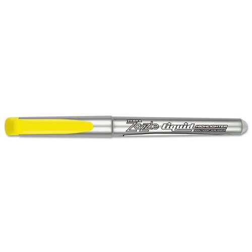 Zebra 77050 Zazzle Liquid Ink Highlighters, Chisel Tip, Yellow, 12/Pack