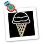 Ice Cream - Neon-like Ice Cream Cone - Quilt Squares