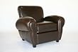 Benvolio Leather Accent Chair in Dark Brown