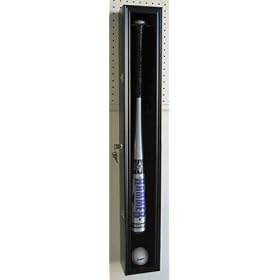 Click here to buy Single Baseball Bat & Ball Display Case Holder Cabinet, with UV protection Acrylic door, Black....