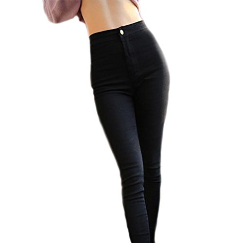 Weixinbuy Women's Pencil Stretch Denim Skinny Jeans Pants High Waist Jeans