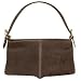 Maschera Leather and Suede Baguette Handbag Dark Brown