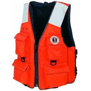 MUSTANG FOUR POCKET VEST W/ SOLAS TAPE XL OR Mustang Survival 