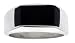 Gent's Sterling Silver Slim Rectangular Black Obsidian Ring