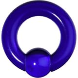 0 Gauge Dark Blue Acrylic Ball Captive Ring